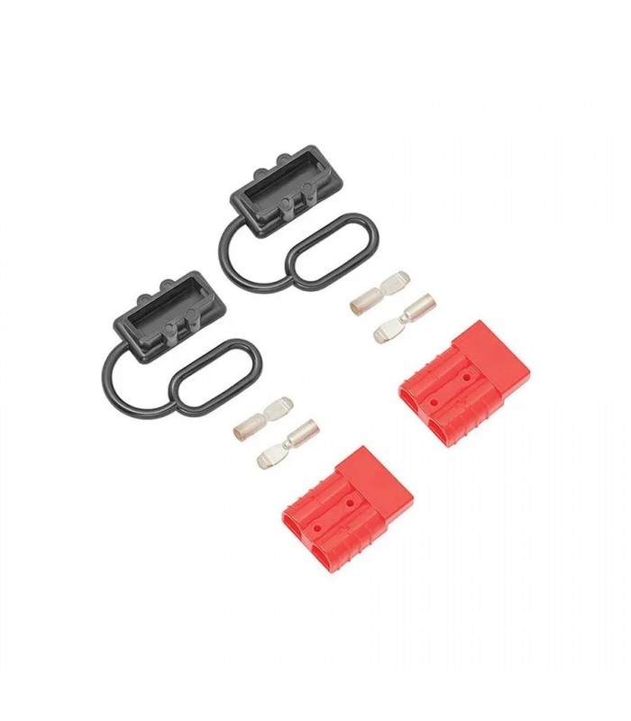 RedLink Connecteur Anderson avec terminaux et capuchons - 600V - 50A - 6AWG - Paquet 2