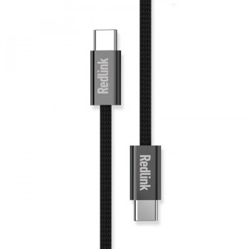 RedLink Braided USB-C Male to Male Cable - Black - 2 m