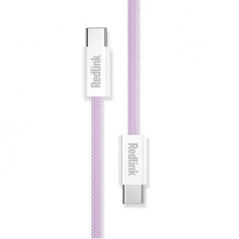 RedLink Braided USB-C Male to Male Cable - Purple - 1 m