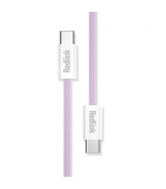 RedLink Câble tressé USB-C mâle à mâle - Mauve - 1 m
