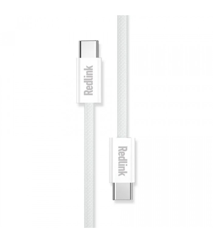 RedLink Câble tressé USB-C mâle à mâle - Blanc - 3 m
