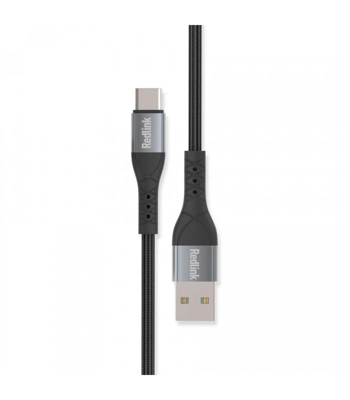 RedLink Câble tressé USB-C mâle vers USB-A mâle - 60 W - Noir - 3 m