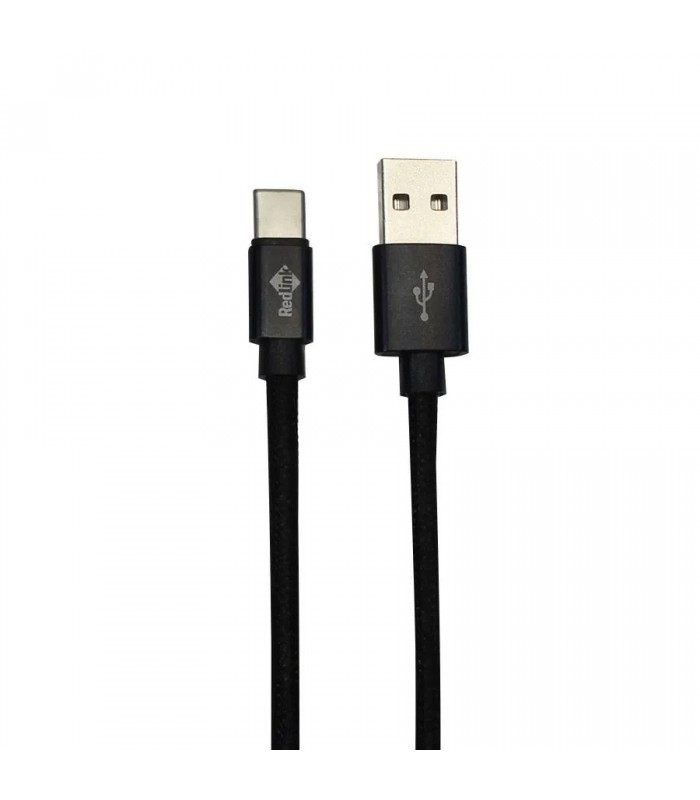 RedLink Braided USB Male to USB-C Male Cable - Black - 2 m