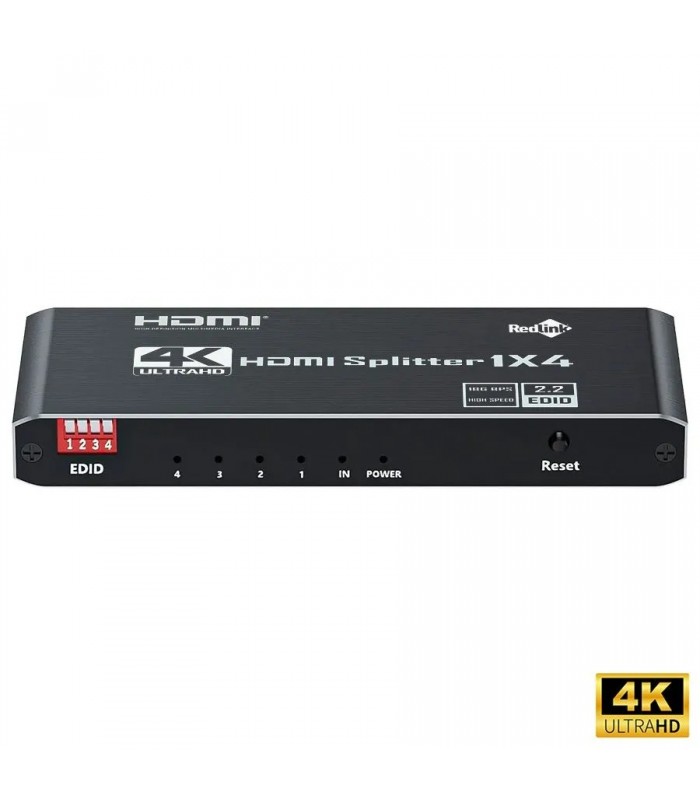 RedLink Diviseur HDMI 2.0 avec EDID - UHD 4K - 1 entrée / 4 sorties