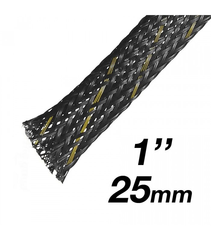 RedLink Gaine extensible tressée - Diamètre de 25mm (1 po.) - 10m - Noir & Or