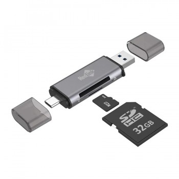 RedLink SD and Micro SD Memory Card Reader - USB-C / USB-A