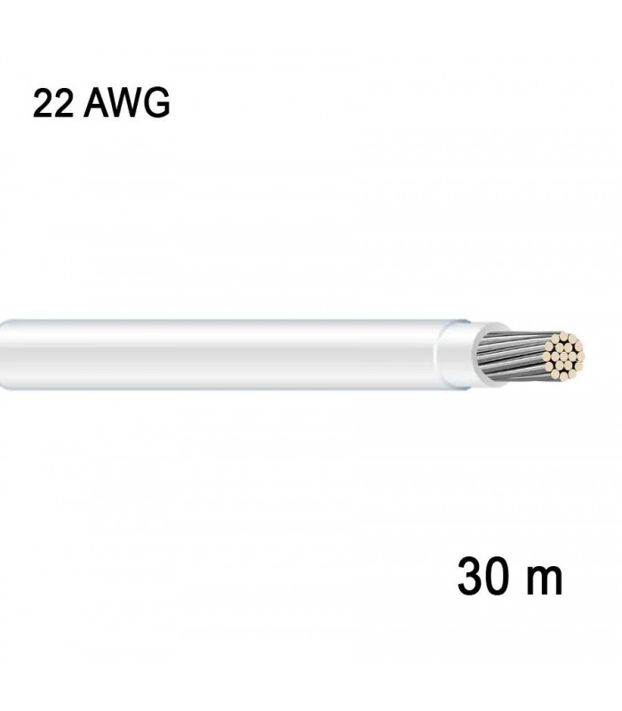 RedLink Stranded Tinned Copper Wire - 1C/22 AWG - White - 30 m