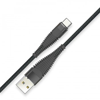 RedLink Ultra-strong Braided USB Male to USB-C Male Cable - Black - 3 m