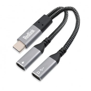 RedLink USB-C Audio Adapter with Dual Port and PD 60W Charging