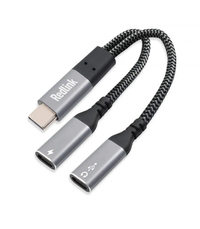 RedLink Adaptateur audio USB-C double avec recharge simultanée PD 60 W