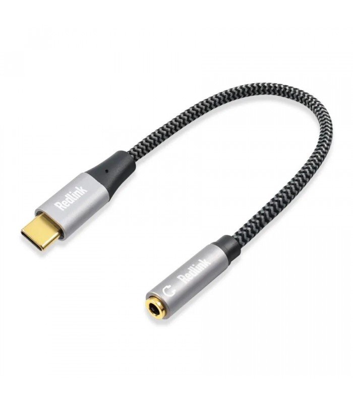 RedLink Audio Adaptateur USB-C mâle vers 3.5 mm femelle avec microphone - Noir