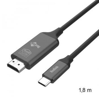 RedLink USB-C Male to HDMI Male Cable - 4 K Ultra HD - 1,8 m