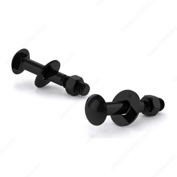 Reliable Fasteners Black Carriage Bolt With Nut And Washer, Pan Head 2-1/2 in. x 1/4 in. - Pack of 6
