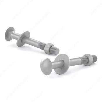 Reliable Fasteners Carriage Bolt with Nut and Washer, Pan Head 4 in. x 1/2 in. - Pack of 2