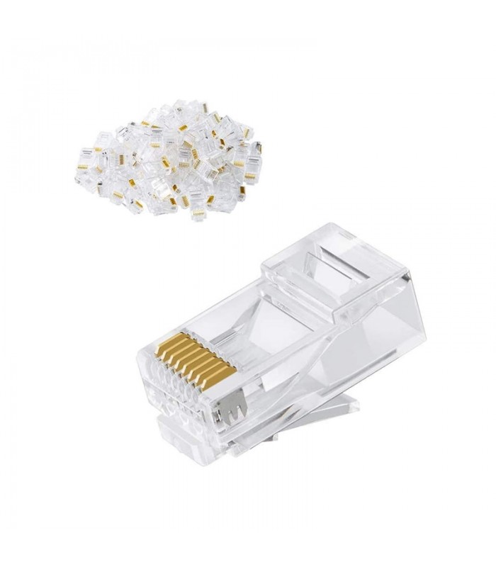 RJ45 Plug for Stranded Cat6 Ethernet Cable - 100 pcs