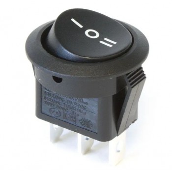 Interrupteur à bascule ON/OFF/ON - 3 contacts - Noir