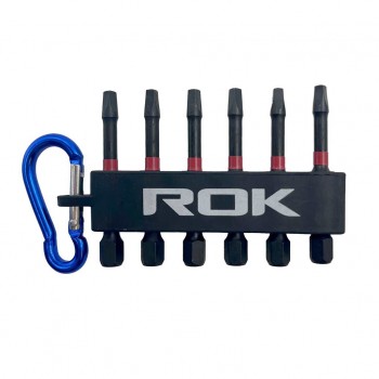 ROK Jeu d'embouts pour tournevis à percussion de 2 po #2 carrés - 6 pièces