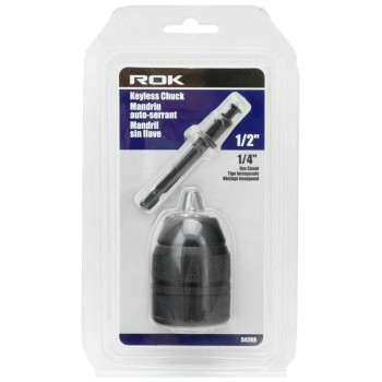 ROK Mandrin sans clé 3/8 po - Tige hexagonale 1/4 po