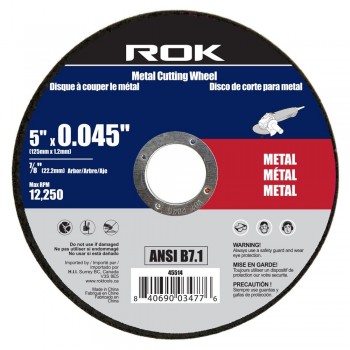 ROK Disque à tronçonner pour métaux 5 po. x 0.045 po. - Plat
