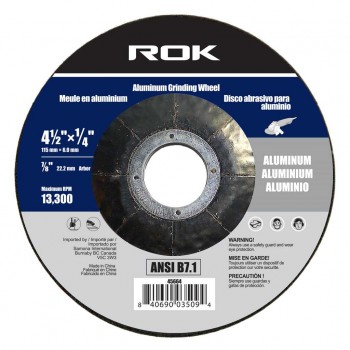 ROK Aluminum Grinding Wheel 4-1/2 x 1/4 in. Depressed