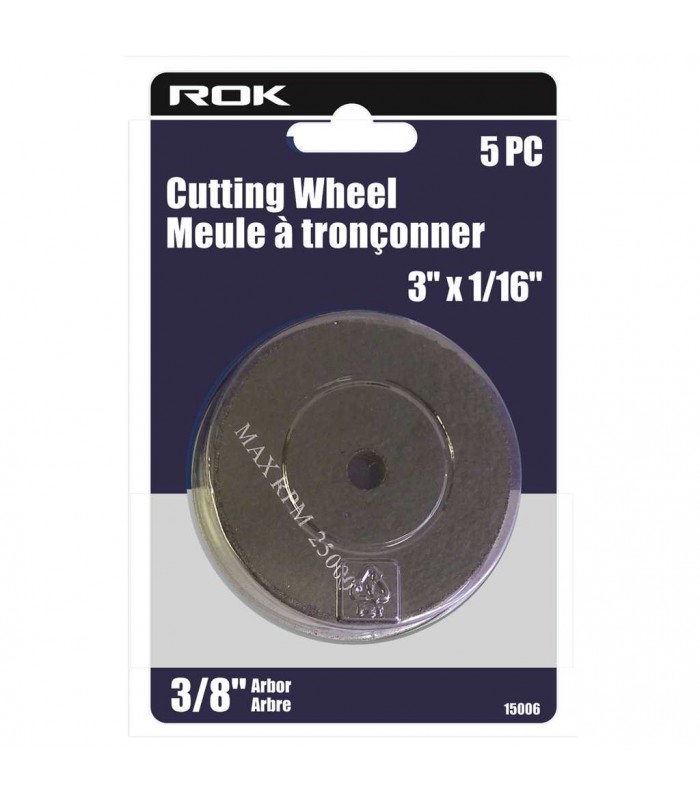 ROK Metal Cut-off Wheel 3 in. x 1/16 in. - Flat - Pack of 5