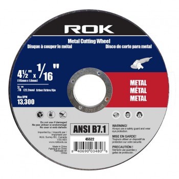 ROK Metal Cut-off Wheel 4-1/2 x 1/16 in. - Flat 