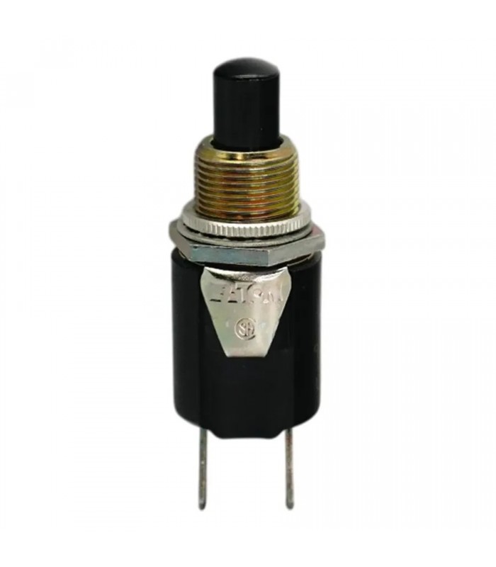 Round Momentary Push Button Switch - S.P.S.T. - N.O. - 125V - 750mA - Black