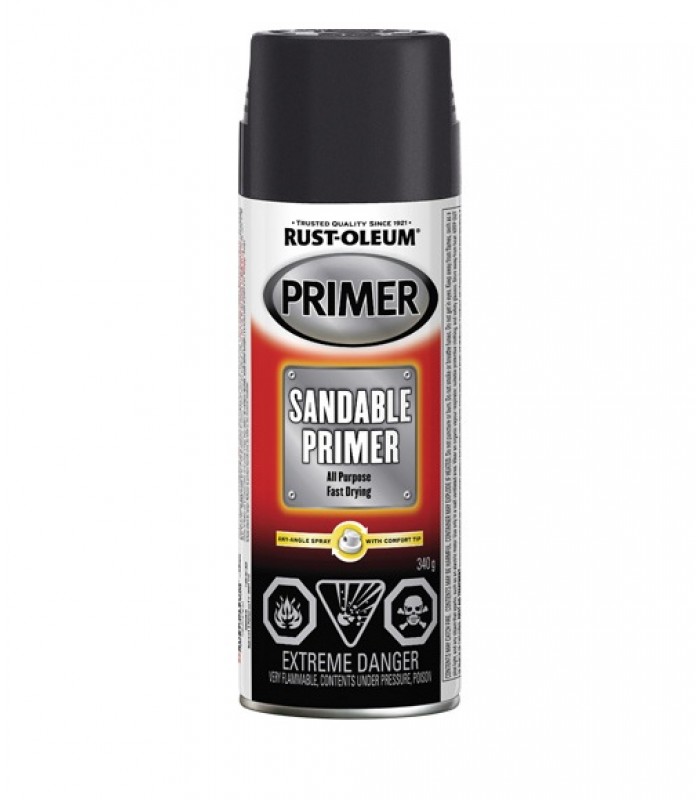 Rust-Oleum Automotive All-Purpose Sandable Primer, Black, Very Flat, 340g