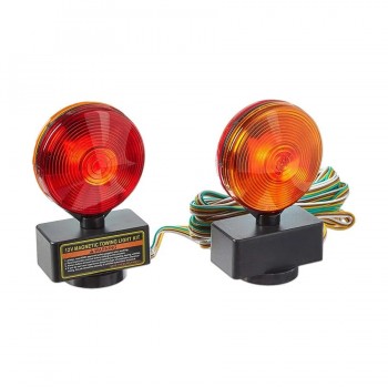 Set of 2 Magnetic LED Towing Lights - 12V - 4 in. - Red/Amber