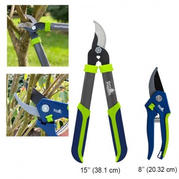 Set of 8 in. (20.32 cm) Mini bypass Lopper and 15 in. (38.1 cm) Bypass Pruner - 2 Pieces