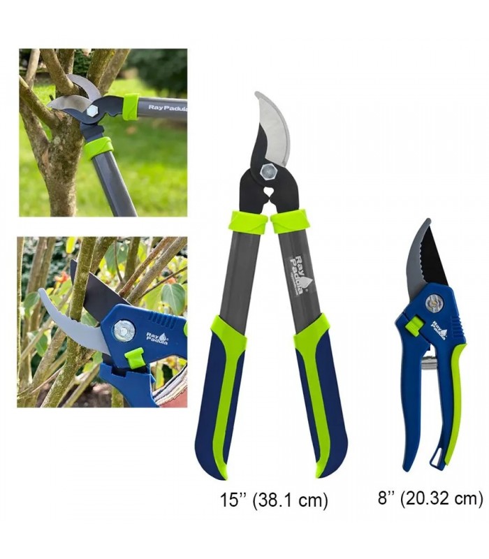 Set of 8 in. (20.32 cm) Mini bypass Lopper and 15 in. (38.1 cm) Bypass Pruner - 2 Pieces