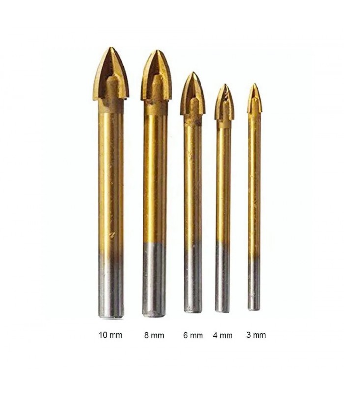 Set of Drill Bits for Tiles and Ceramics - 5 Pieces
