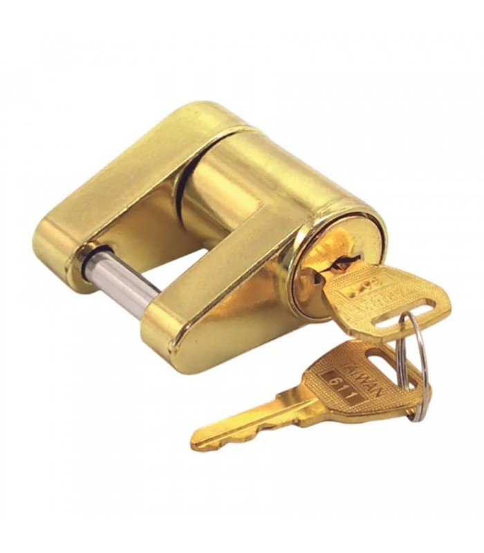 SHORELINE Brass Trailer Coupler Lock with 2 Keys - 1/4 in