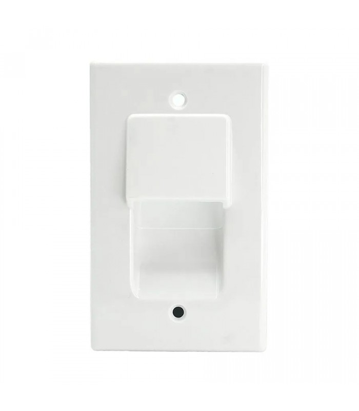 Plaque murale encastrée simple bas voltage avec support - Blanc