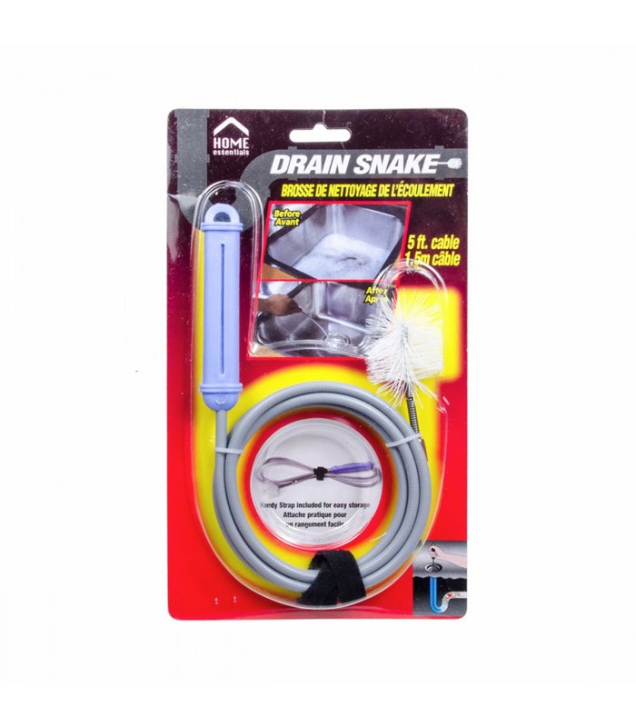 Déboucheur pour évier et canalisation avec brosse de débouchage 5 pi.
