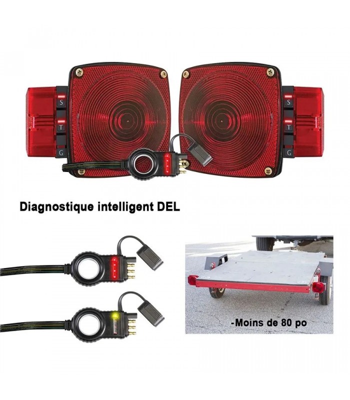 Smart Multi-Function Submersible Trailer Taillights for Trailers Under 80-in