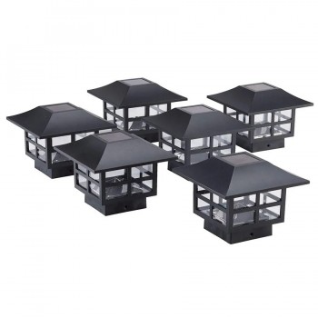 Lampes solaires DEL pour capuchon de poteau - Blanc froid - Paquet de 6