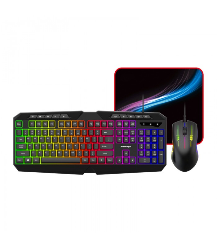 Speedex 3-in-1 Multimedia Rainbow backlighting wired gaming keyboard + Mouse