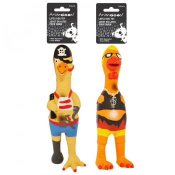 Jouet en latex pour chien avec sifflet en forme de poules