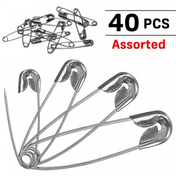 Épingles de sûreté en acier- Paquet de 40
