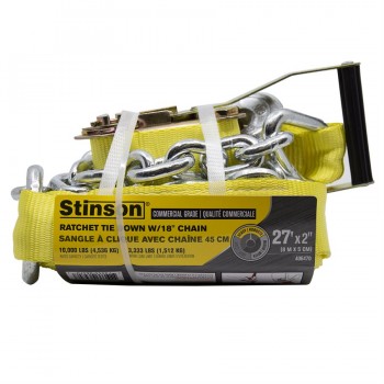 Stinson Tie-Down Ratchet Strap With Chain 2in x 27ft 3333lb