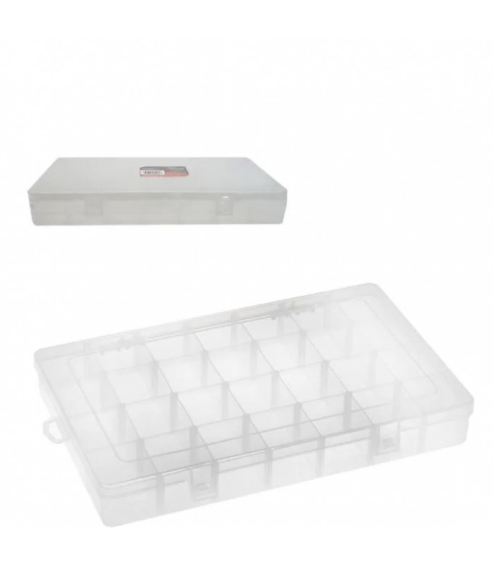 Coffret de rangement avec 28 compartiments amovibles - 37.2 cm X 23.5 cm X 5 cm