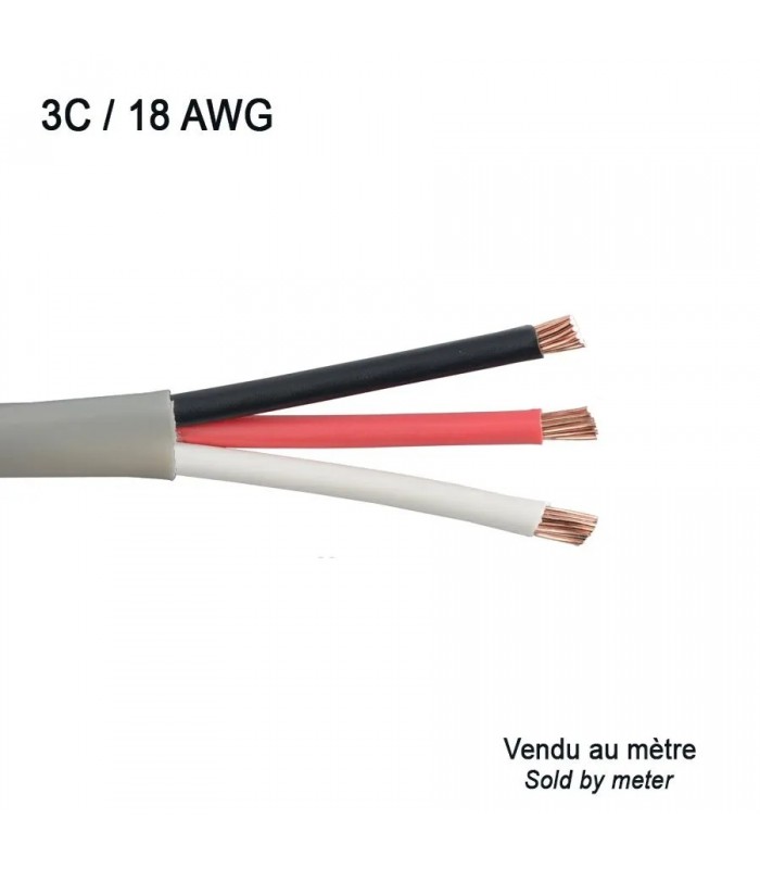 Stranded Cable 3/18 AWG - FT4 - Grey - Sold by Meter