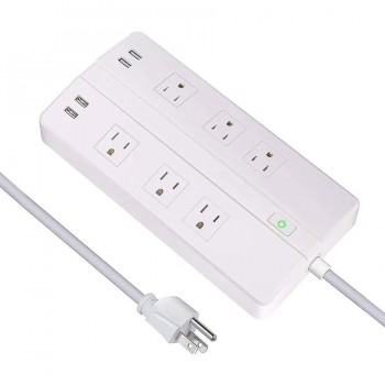 Surge Bar with 6 Sockets and 4 USB Ports - 5610 Joules - 1.8 m