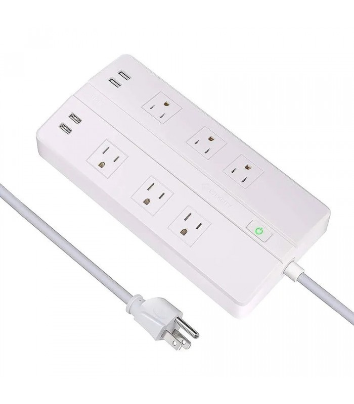 Surge Bar with 6 Sockets and 4 USB Ports - 5610 Joules - 1.8 m