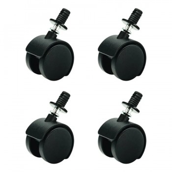 Roulette pivotante à roue double en nylon - 40 mm - Paquet de 4