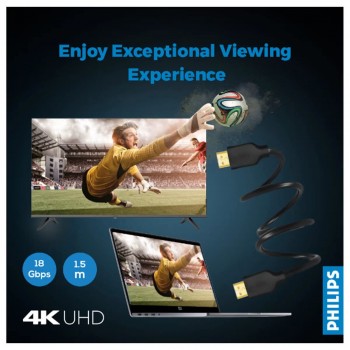 PHILIPS SWV5510 Câble HDMI 4K UHD - 60 Hz - 1,5 m