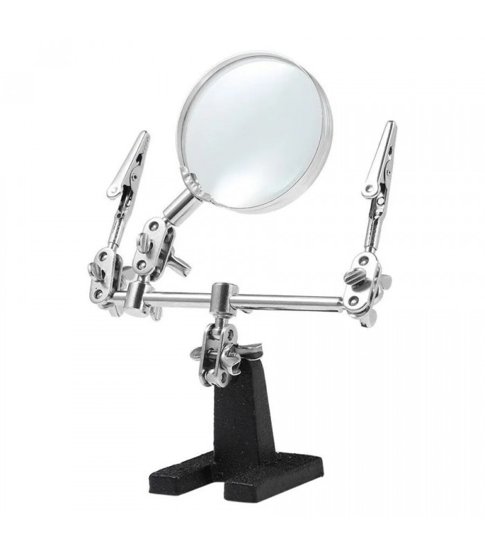 Troisième main avec loupe 5X pour aide à la soudure - 60 mm