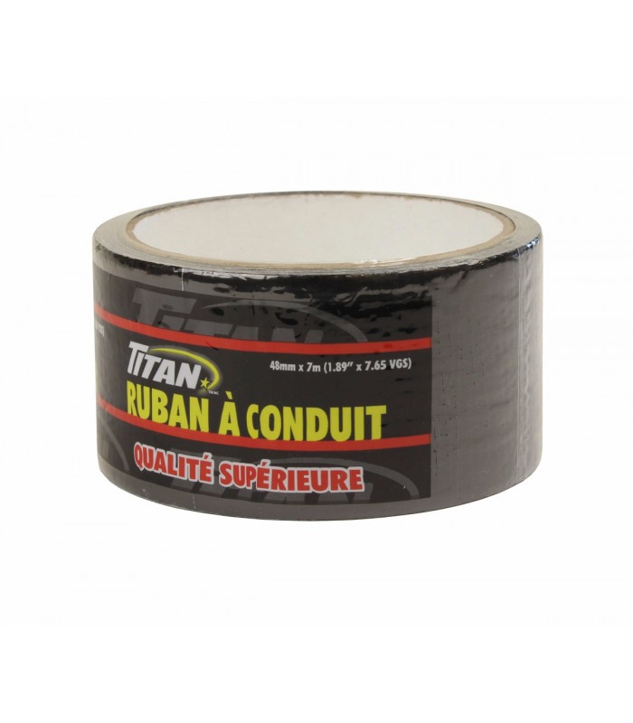 Titan Premium Ruban à Conduit 48mm x 7m - Noir