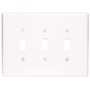 Toggle Switch Wall Plate 3-Gang White